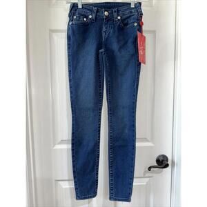 True Religion Women's Size 25 Halle Stretch Jeans Blue Medium Wash NEW